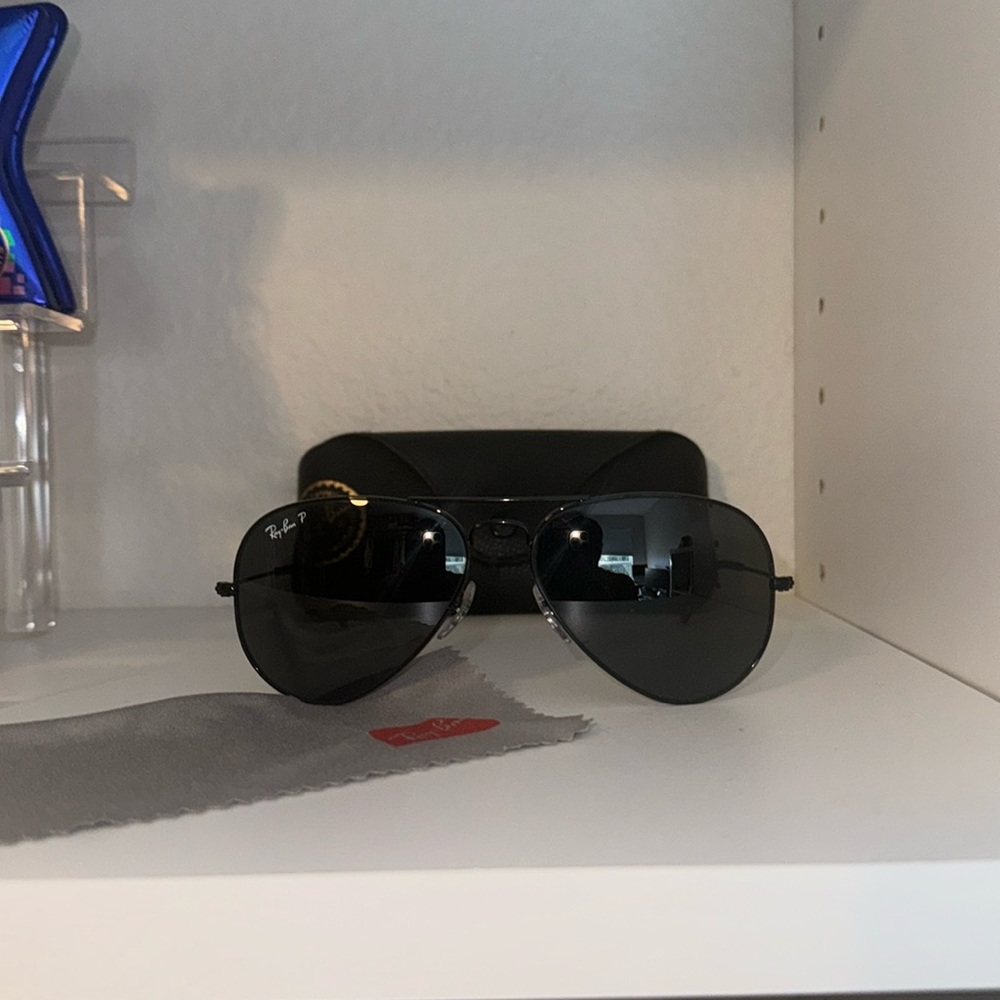 Ray-Ban Black on Black Polarized Aviators